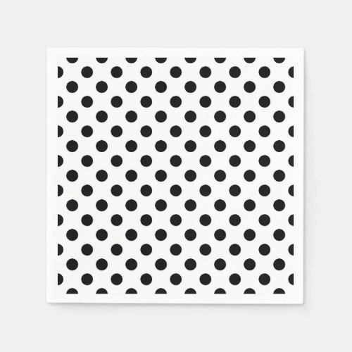 Black and White Polka Dot Cocktail Napkins