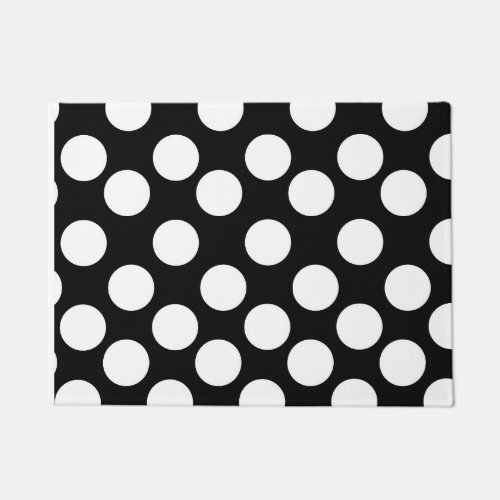 Black and White Polka Dot Door Doormat