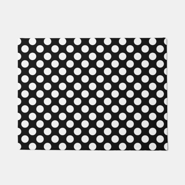 Black and White Polka Dot Doormat (Front)