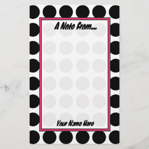 Black and White Polka Dot Fashion Stationery