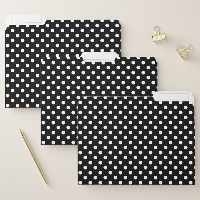 Black and White Polka Dot File Folder (Set)