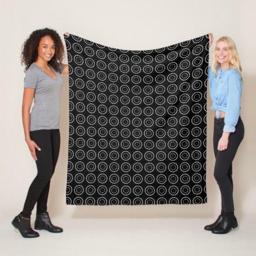 Black and White Polka Dot Fleece Blanket