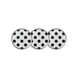 Black and White Polka Dot Golf Ball Marker