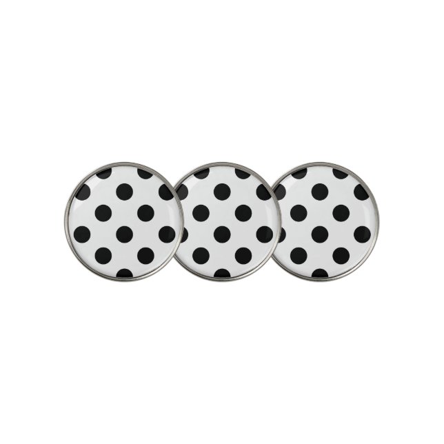 Black and White Polka Dot Golf Ball Marker (3 Up)