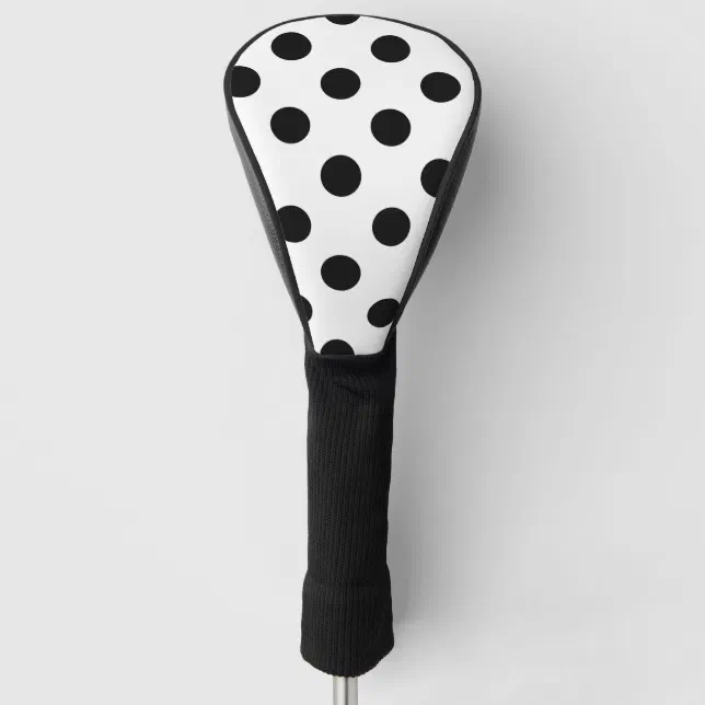 Black and White Polka Dot Golf Head Cover Zazzle