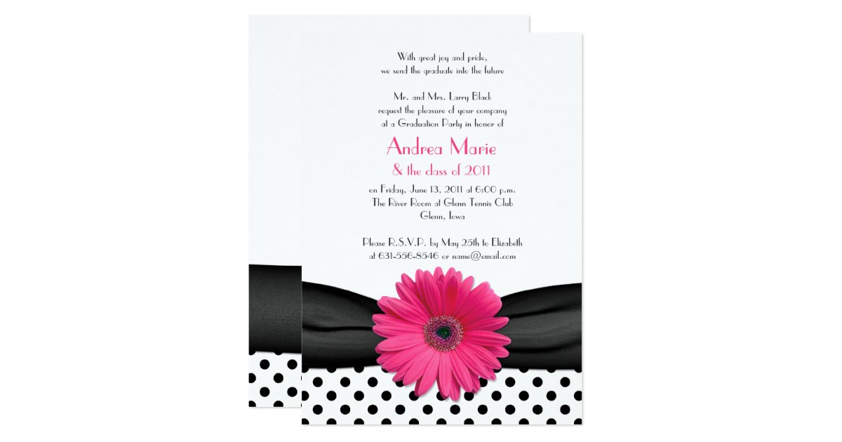 Polka-Dot Graduation Invitations 7