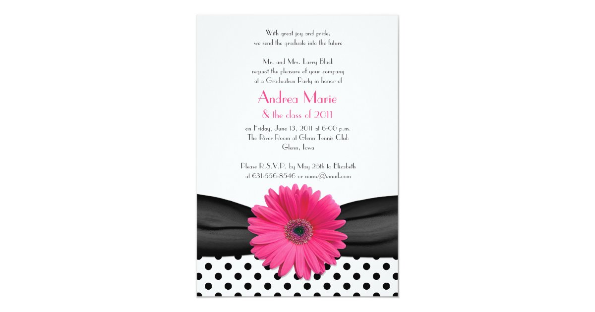Polka-Dot Graduation Invitations 8