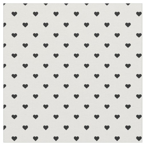 Black and White Polka Dot Hearts Fabric