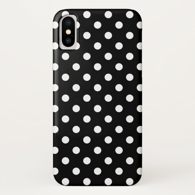 Black and White Polka Dot iPhone X Case-Mate iPhone Case (Back)