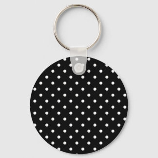 Black And White Polka Dot Keychain