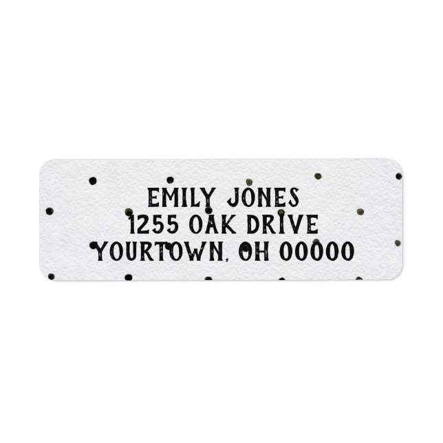 black and white polka dot label (Front)