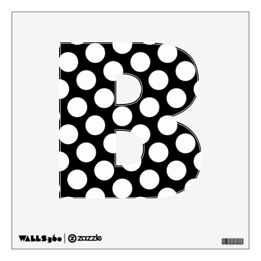 Black and White Polka Dot Letter B Wall Graphics | Zazzle