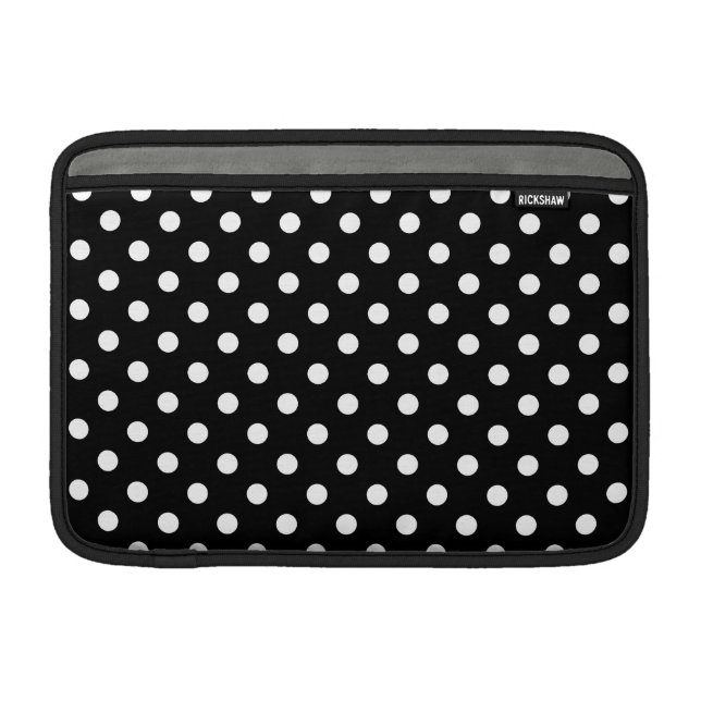 Black and White Polka Dot MacBook Air Sleeve (Front)
