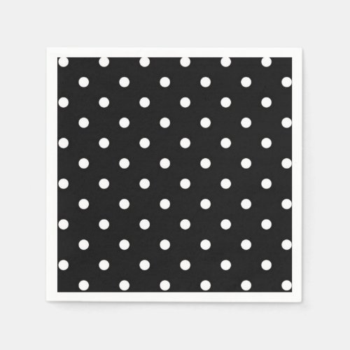 Black and white polka dot modern fashion paper napkins
