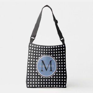 Black and White Polka Dot Monogram Diaper Bag