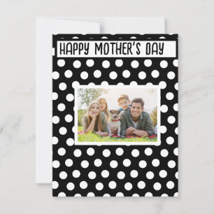 Black and White Polka Dot Mothers Day Note Card