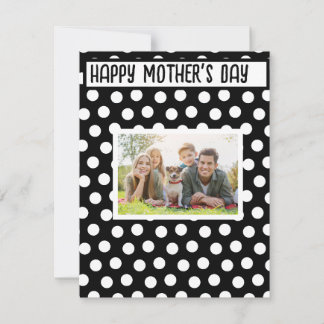 Black and White Polka Dot Mothers Day  Note Card