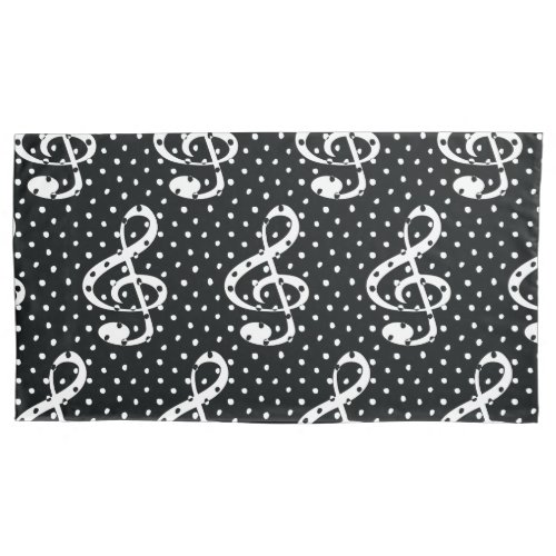 Black and white polka dot music note design pillow case