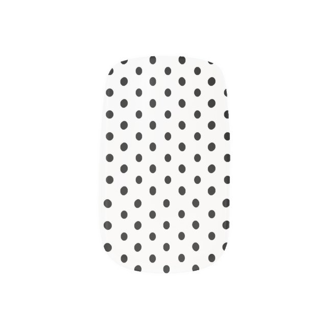 Black and White Polka Dot Nail Art (Left Thumb)