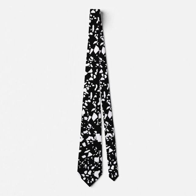 Black And White Polka Dot Neck Tie (Front)