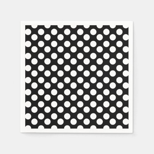 Black and White Polka Dot Paper Napkin