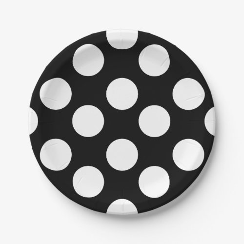 Black and White Polka Dot Paper Plates