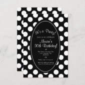 Black and White Polka Dot Party Invitation (Front/Back)