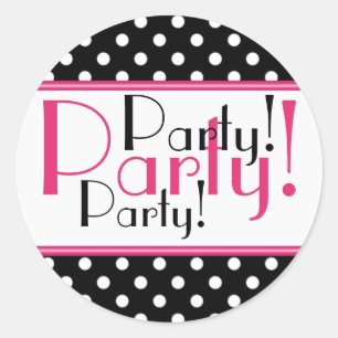 Black and White Polka Dot Party Sticker