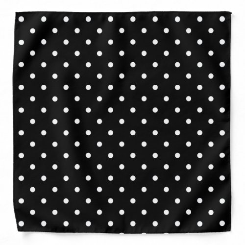 Black and White Polka Dot Pattern Bandana