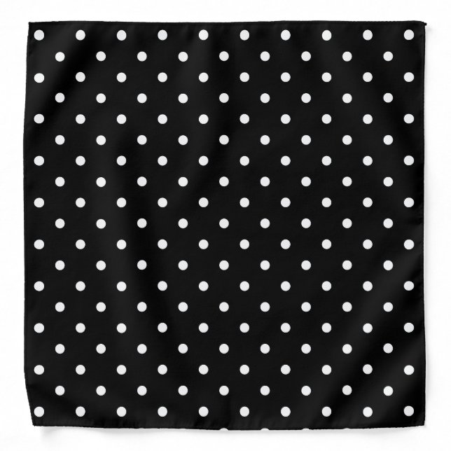 Black and White Polka Dot Pattern Bandana (Front)