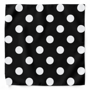 Black and white polka dot pattern bandana