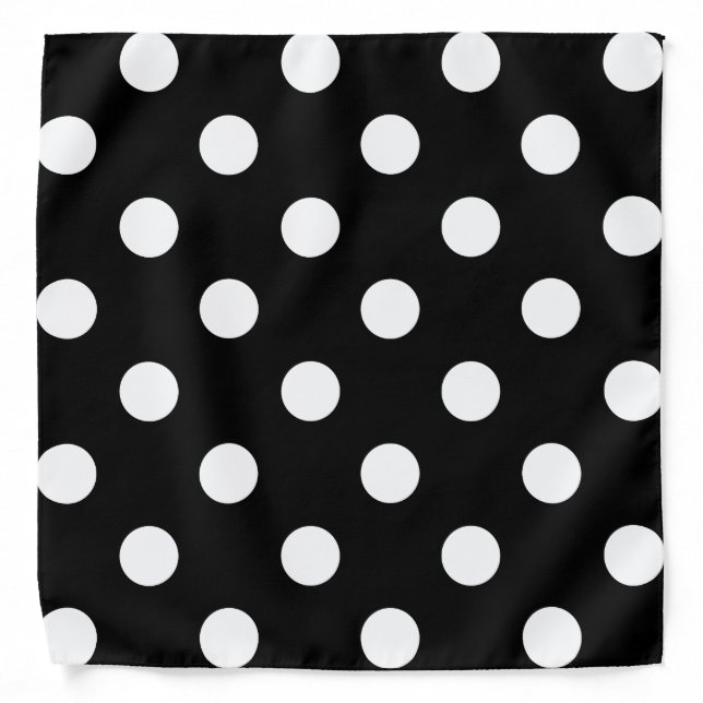 Black and white polka dot pattern bandana (Front)