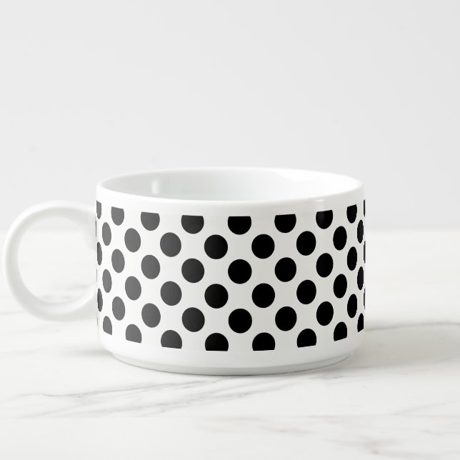Black And White Polka Dot Pattern Bowl (Right)