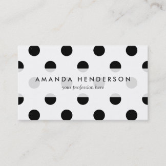 Black and White Polka Dot Pattern Business Card