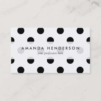 Black And White Polka Dot Pattern Business Card by allpattern at Zazzle