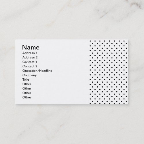 Black and White Polka Dot Pattern Business Card