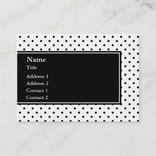 Black and White Polka Dot Pattern Business Card