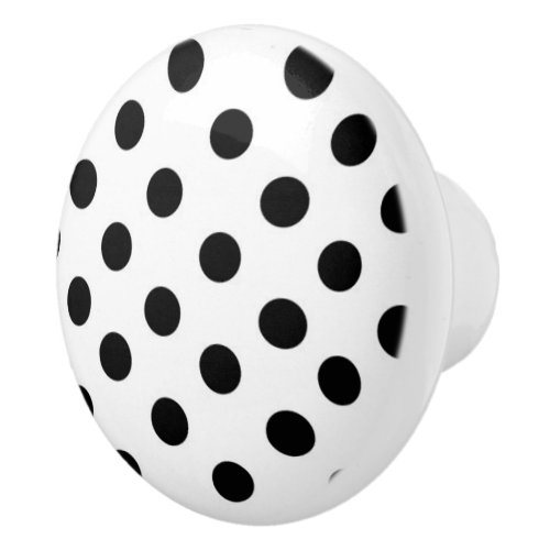 Black and white Polka dot pattern Ceramic Knob
