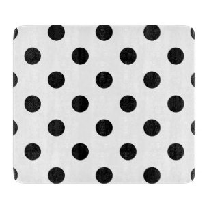 Black and White Polka Dot Pattern Cutting Board
