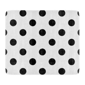 Black And White Polka Dot Pattern Cutting Board by allpattern at Zazzle