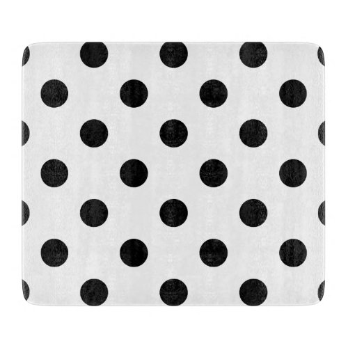 Black and White Polka Dot Pattern Cutting Board