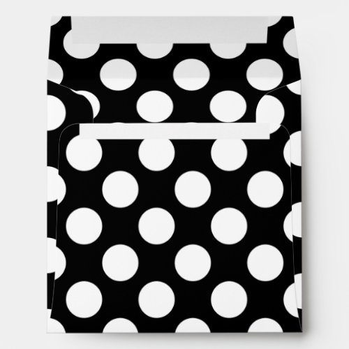 Black and White Polka Dot Pattern Envelope