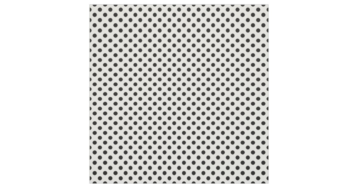 Black and White Polka Dot Pattern Fabric | Zazzle