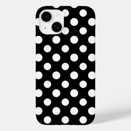Black and White Polka Dot Pattern iPhone 14 Case