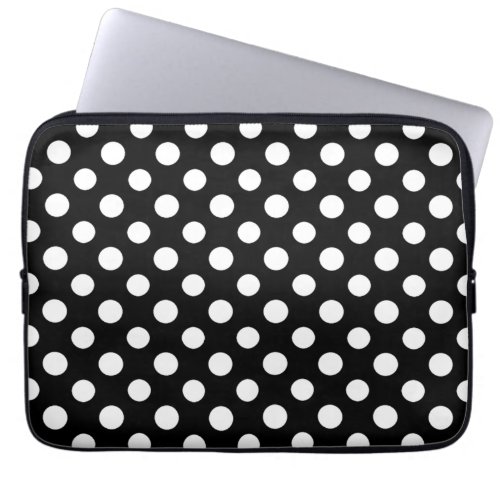 Black and White Polka Dot Pattern Laptop Sleeve