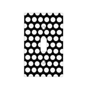 Black and White Polka Dot Pattern Light Switch Cover