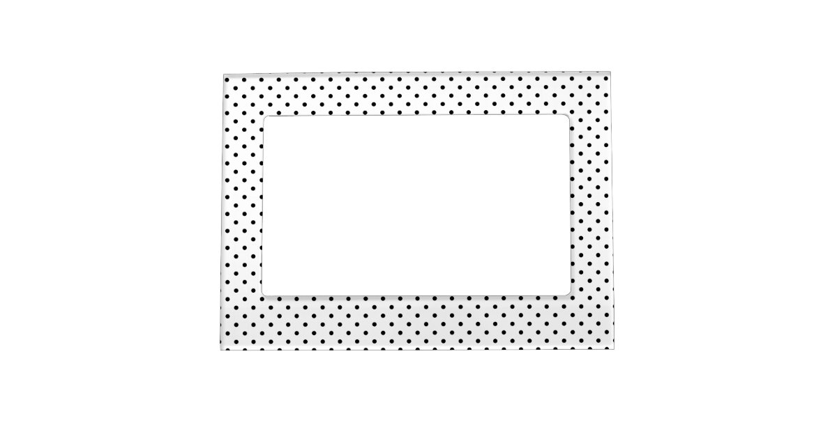 Black And White Polka Dot Pattern Magnetic Picture Frame