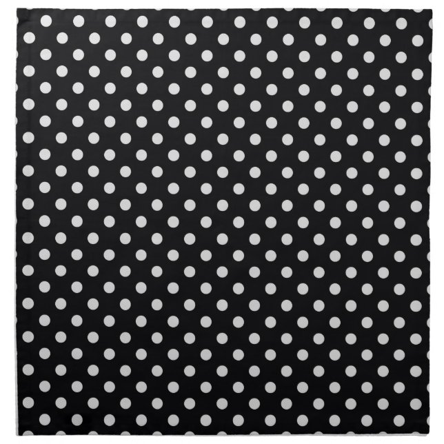 Black and White Polka Dot Pattern Napkin (Front)