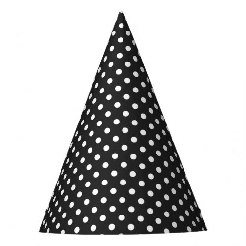 Black and White Polka Dot Pattern Party Hat