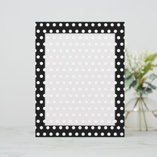 Black and White Polka Dot Pattern. Spotty. (Standing Front)
